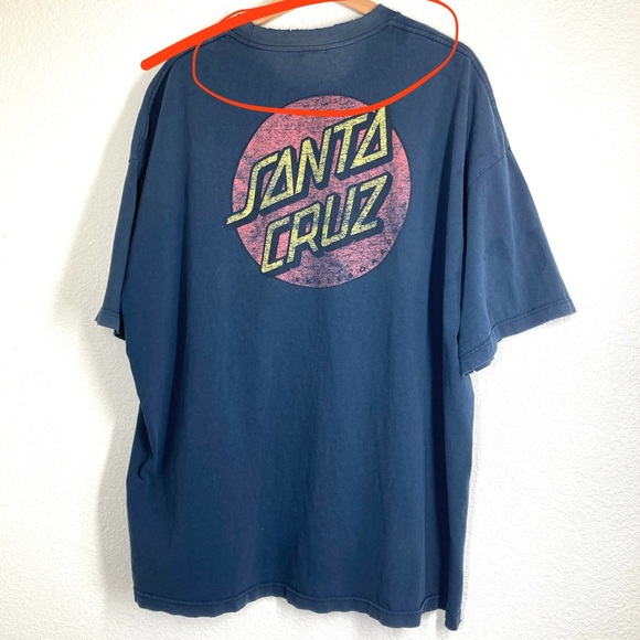 Y2K santa Cruz Tee Shirt Short Sleeves Blue XXL Cotton Distressed Skate - Picture 9 of 14
